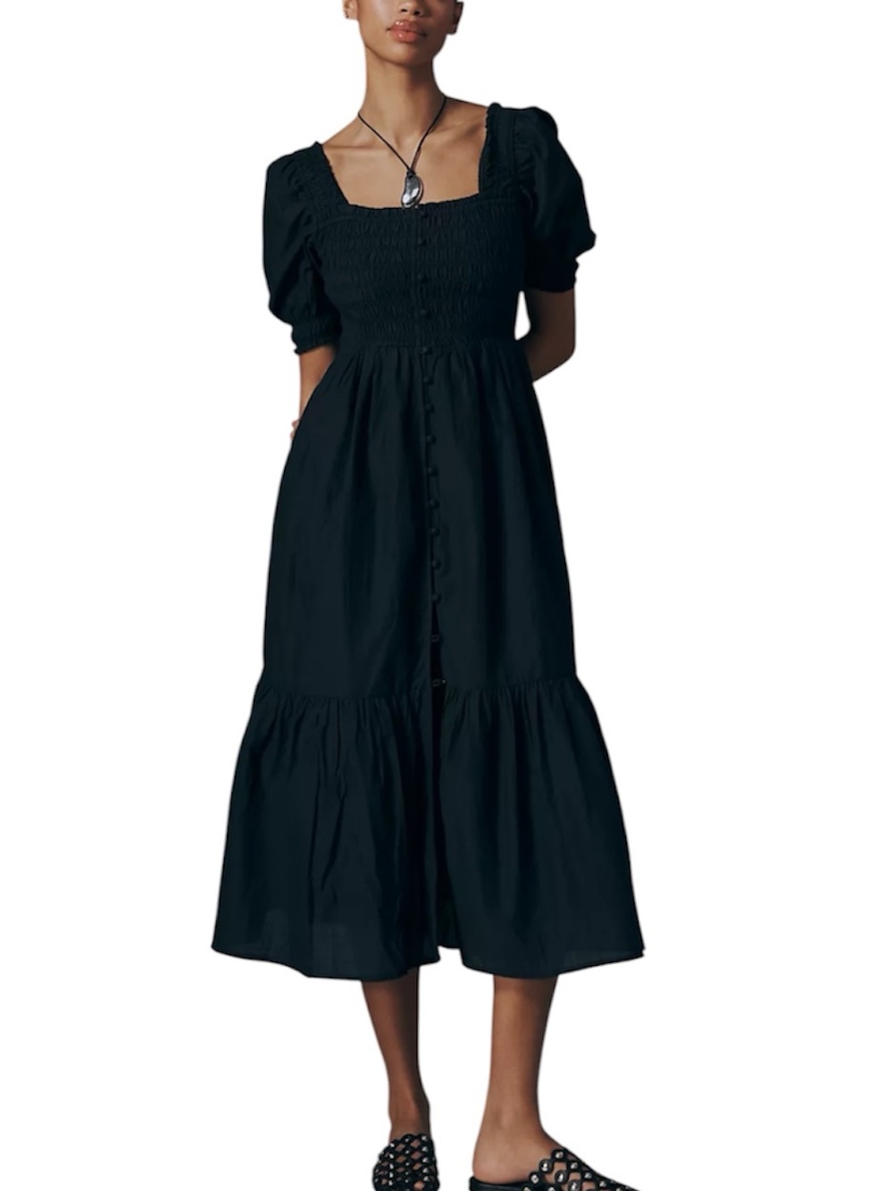 Banana Republic Navy Gauze Midi Dress Size Medium